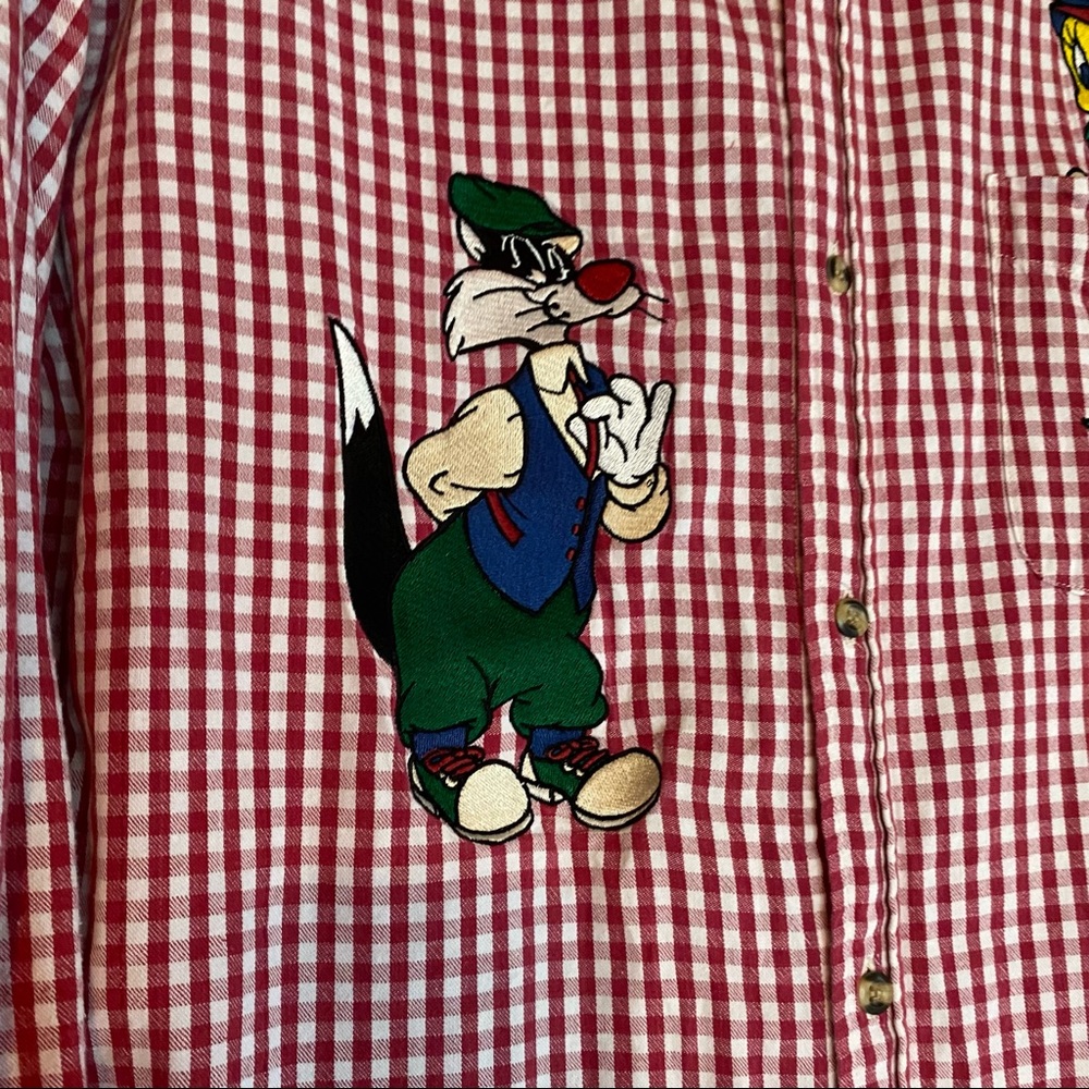 Vintage Acme Clothing Co All American Classic Plaid Embroidered Button Up Size M - Picture 3 of 10